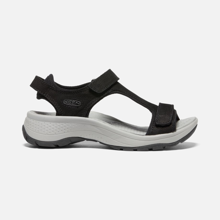 Kvinners Astoria West T-rem Skinn Sandal Svart Skinn Tutu