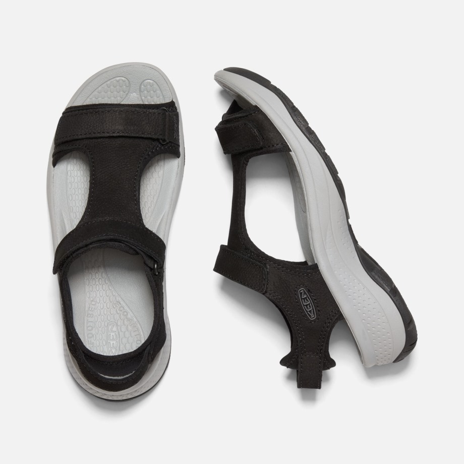 Kvinners Astoria West T-rem Skinn Sandal Svart Skinn Tutu
